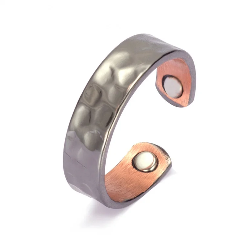 New Exquisite Fashionable Red Copper Magnetic Health Corrugated Open Ring For Men And Women Jewelry Accessories Gifts Wholesale