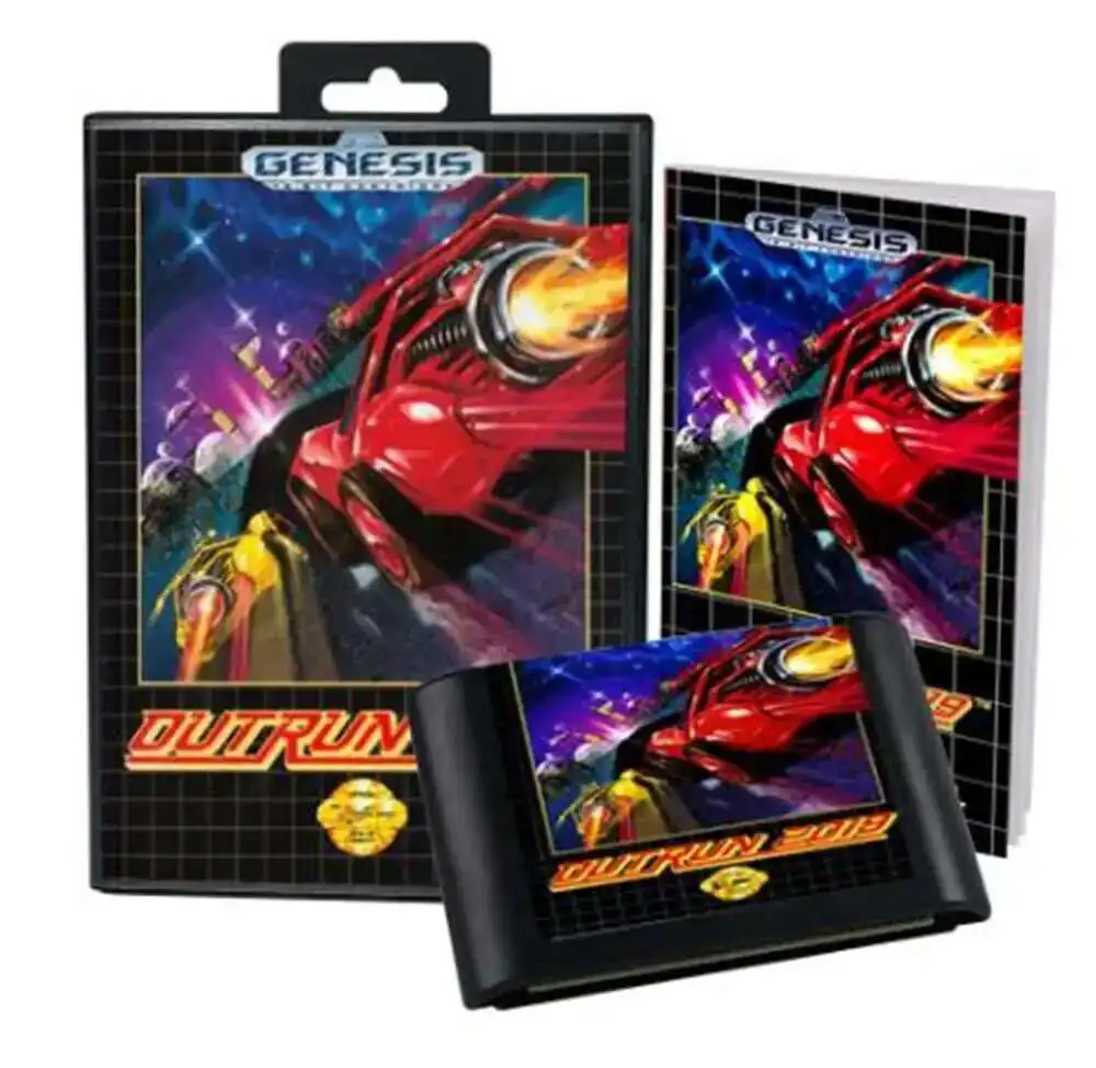 Outrun 2019 com caixa e manual para cartucho de jogo Sega MD de 16 bits Sistema Megadrive Genesis