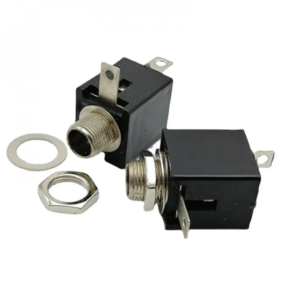 

10PCS Vertical 3Pin 6.35mm Microphone Female Audio Socket Jack Connector Zinc Alloy Plug Mono Female Socket