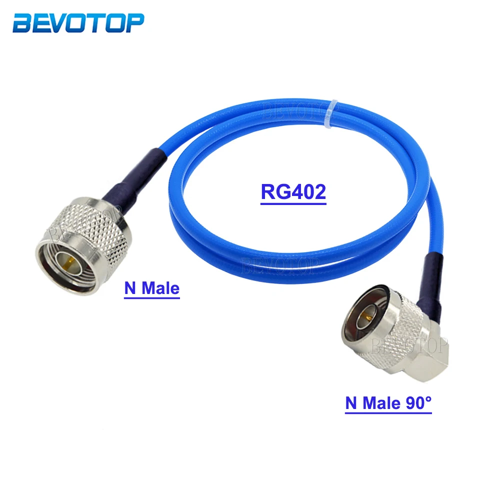 

RG-402 L16 N Male to N Male Right Angle Connector 50ohm N Type Crimp Semi Flexible Blue Jacket RG402 RF Coaxial Cable 15CM-20M