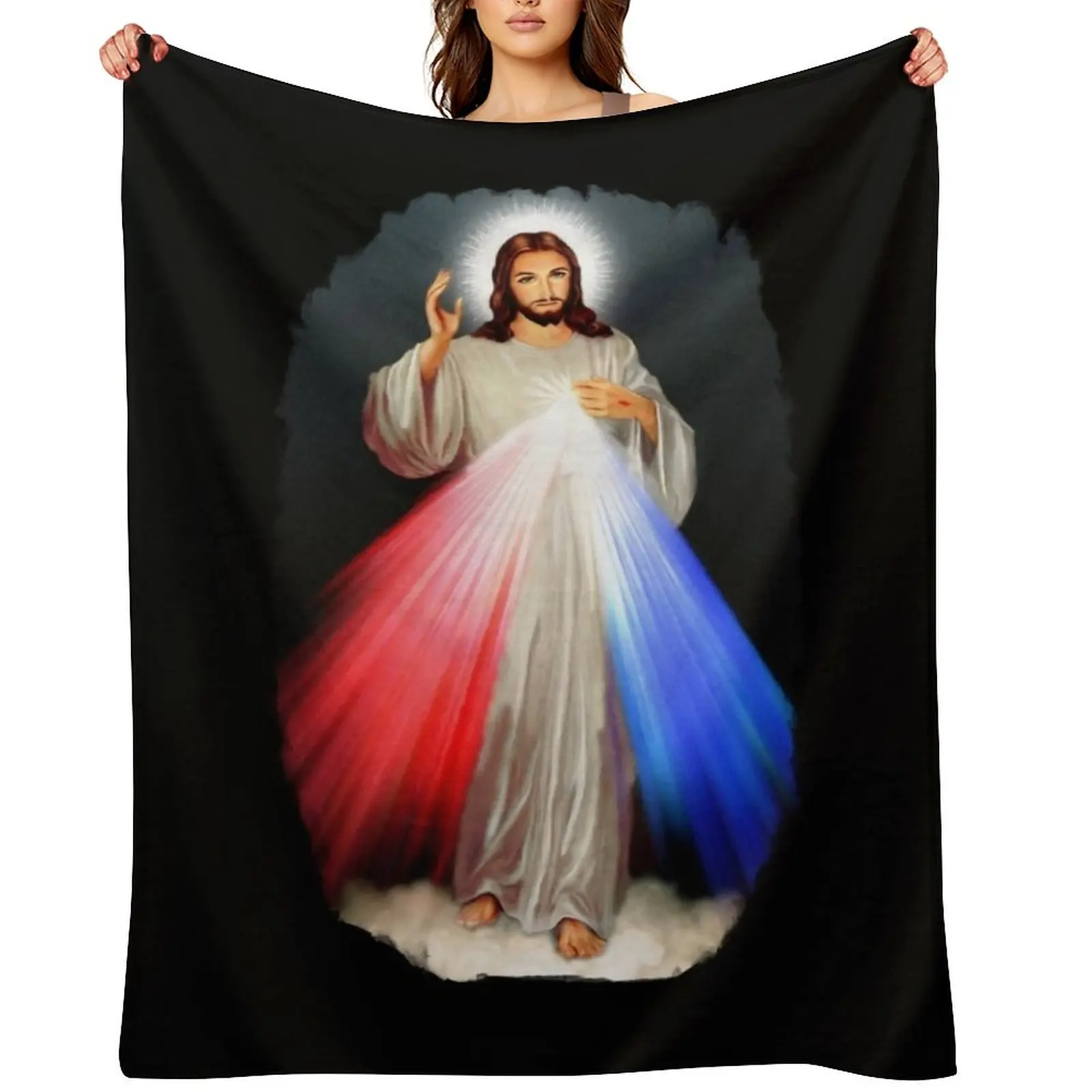 

Divine Mercy Throw Blanket Hair Cute Plaid Polar Blankets