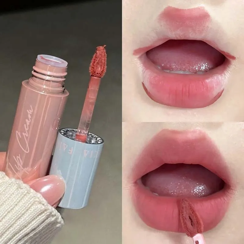 Velvet Matte Mist Lip Gloss Waterproof Non-Sticky Cup Lip Glaze Smudge Proof Not Fade Liquid Lipstick Use on Lips And Cheeks