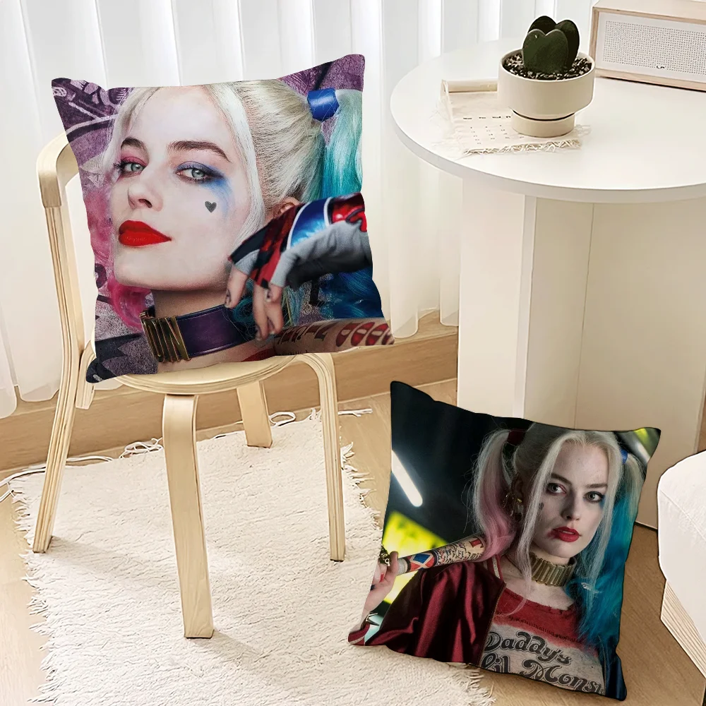 Movie Q-Quinns Pillow Case For Sofa Bedroom Living Room Office Bedside H-Harley Table Backrest Cushion Printing Square