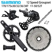 Shimano deore m6100 mtb conjunto de grupos de 12 velocidades com pedaleira riro xt 170/175x11-50/52t m6100 corrente
