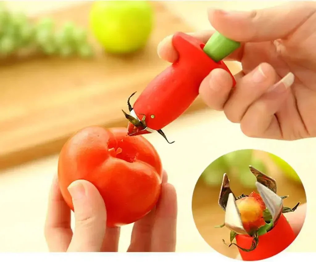 Stem Gem Strawberry Huller, Tomato Stem Corer Tool, Fruit Picker Stalks Tools, Stainless Steel Blade Kitchen Tools and Gadgets