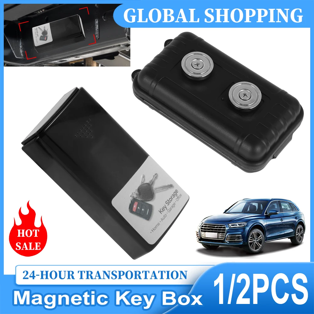 Magnetic Key Box Safe Box Car Key Holder Hidden Storage Secret Outdoor Stash Safety Keychain for Car Home Key 1/2PCS