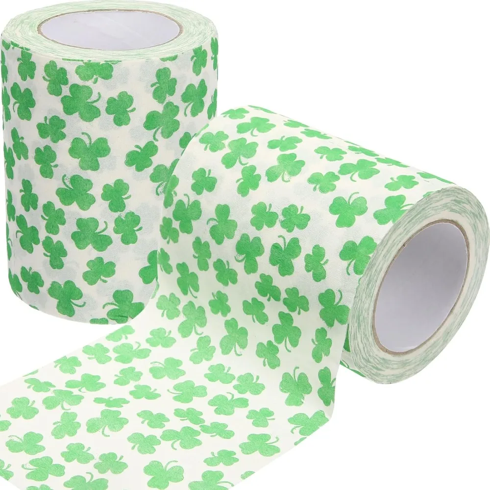 1pc, Clover Pattern Tissue Paper, Household Gift Creative Fun Roll Toilet Paper, Bleach-free Original Wood Pulp Paper