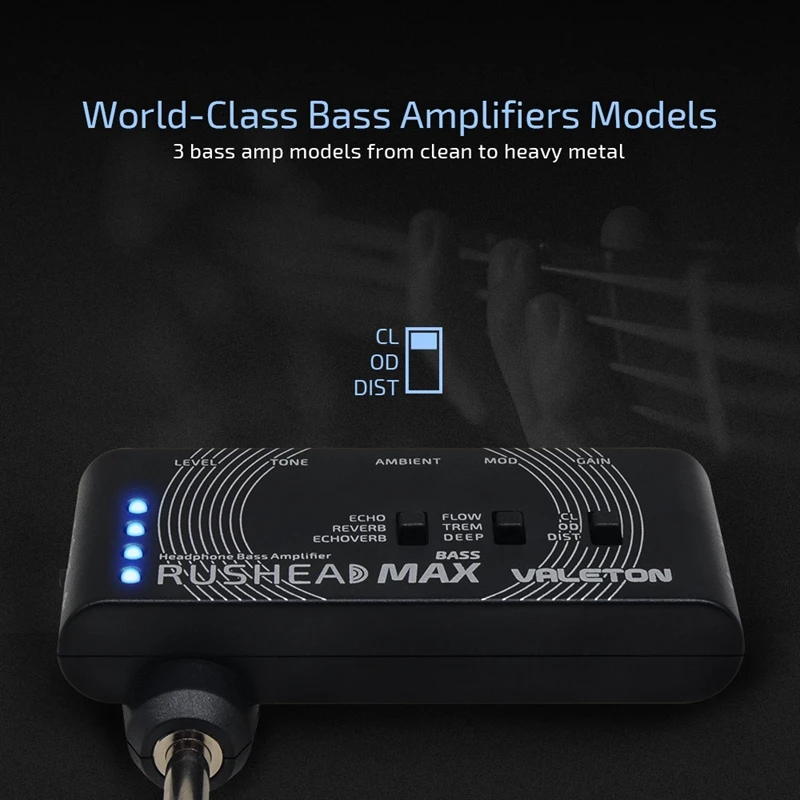 Valeton RH-101 Rushead Max Bass USB aufladbare tragbare Tasche Bass Kopfhörer Verstärker Handgepäck Schlafzimmer Plug-in Multi-Effekte