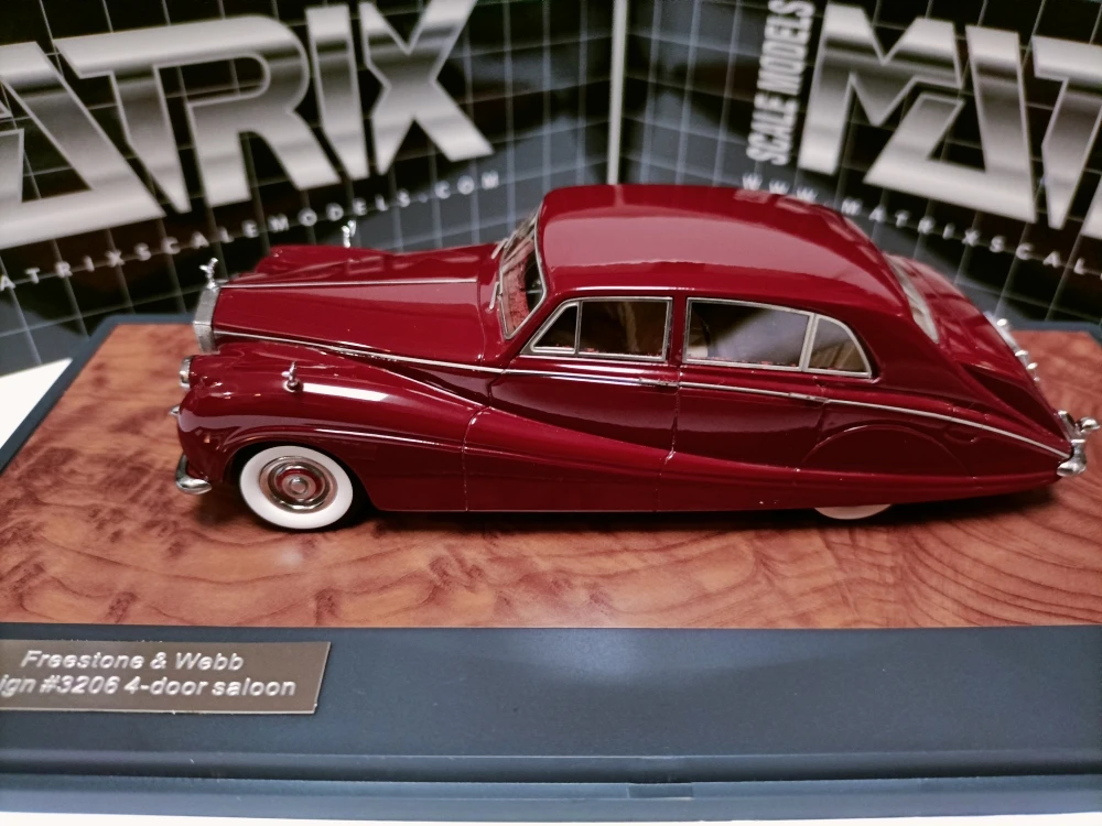 Matrix 1:43 Rolls Freestone & Webb Design 4-door Saloon Vintage Car Simulation Limited Edition Resin Metal Static Car Model Toy