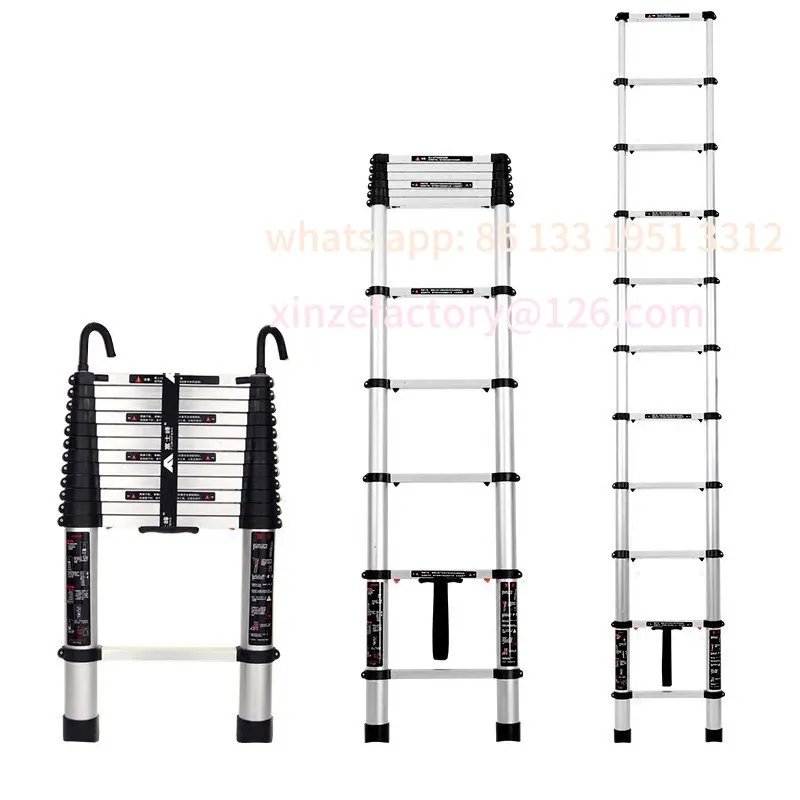 

Customizable Straight ladder with hook Aluminum alloy telescopic ladder Folding herringbone ladder Household elevator Hou