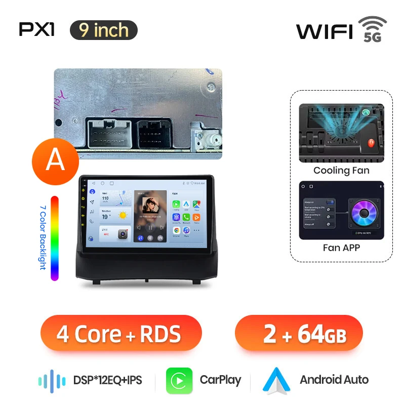 AWESAFE Draadloze CarPlay Android Auto Radio voor Ford Fiesta Mk 6 2009 2010-2013 Auto Intelligente Systemen RDS GPS FM BT DSP SWC