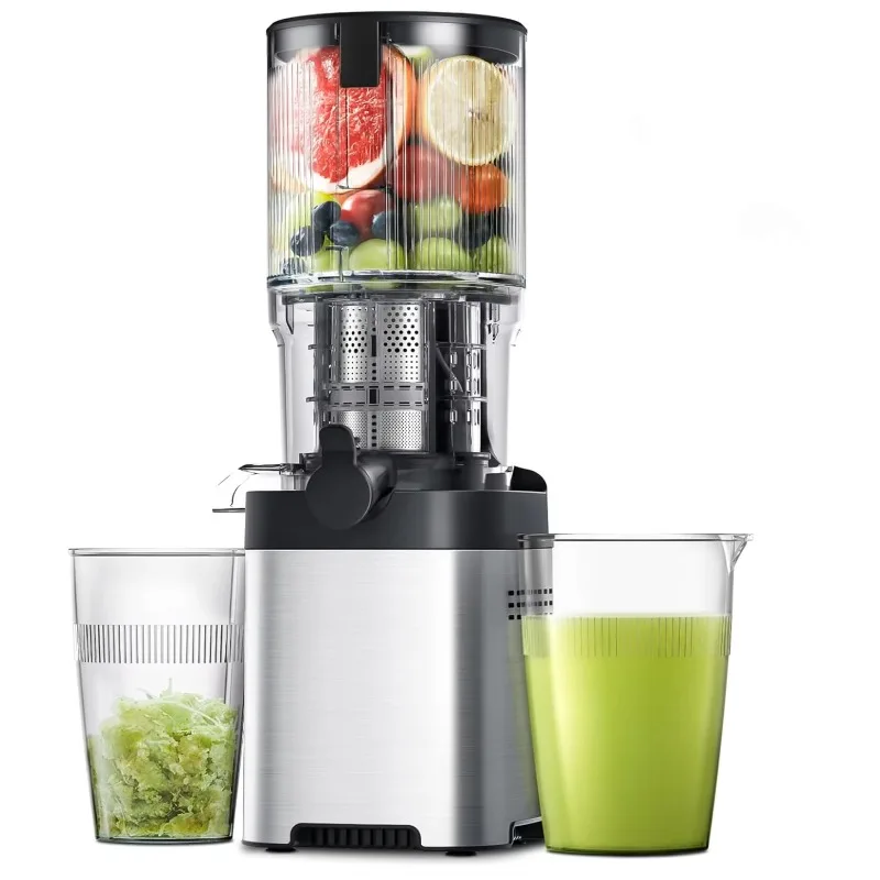 Cold Press Juicer Stainless Steel Large Feed Chute Whole Fruits Vegetables Juice Extractor for Home Use