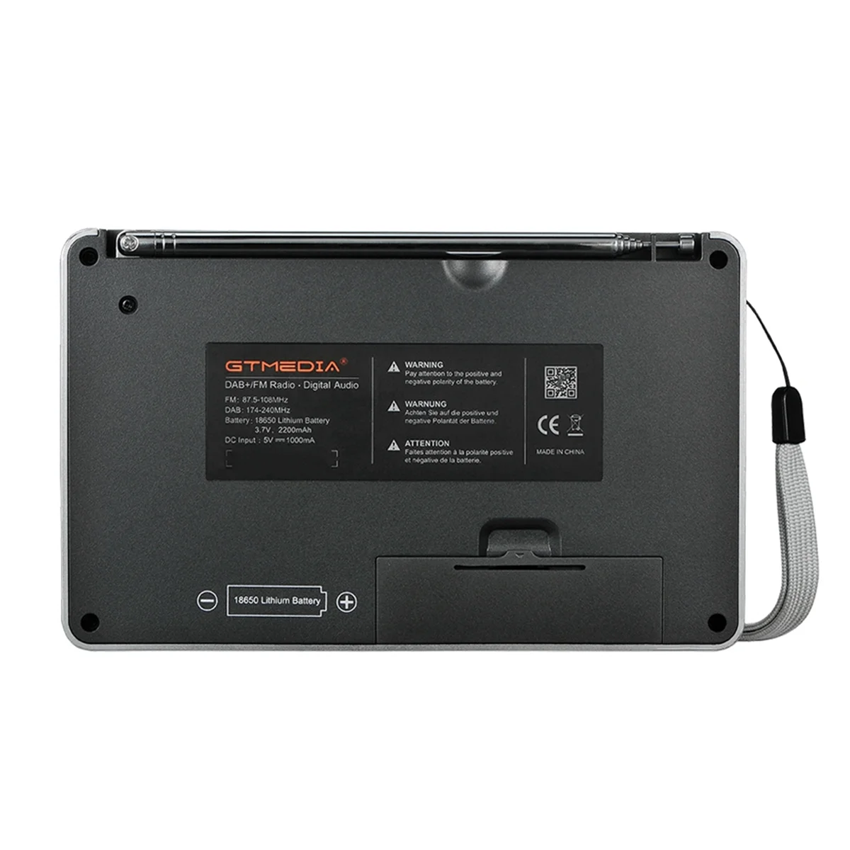راديو محمول BVBV GTMEDIA D2 FM/DAB+ راديو رقمي مع RDS، شاشة LCD 2.4 بوصة، 60 محطة محددة مسبقًا، استقبال محسن