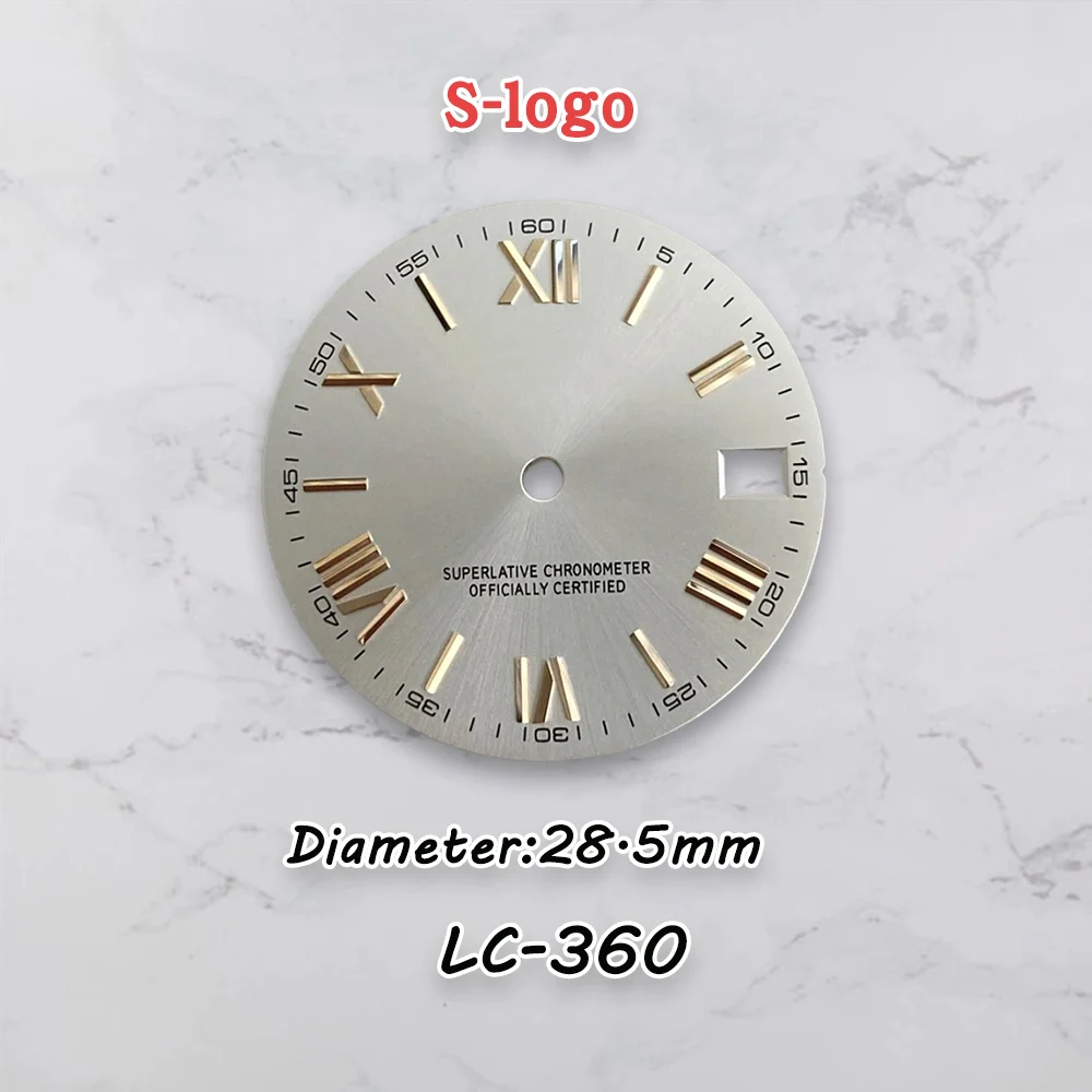 28.5mm High Quality NH35 Dial Roman numeral Dial S Logo Dial Fit NH35/NH36 Movement NH35 Modification Accessories