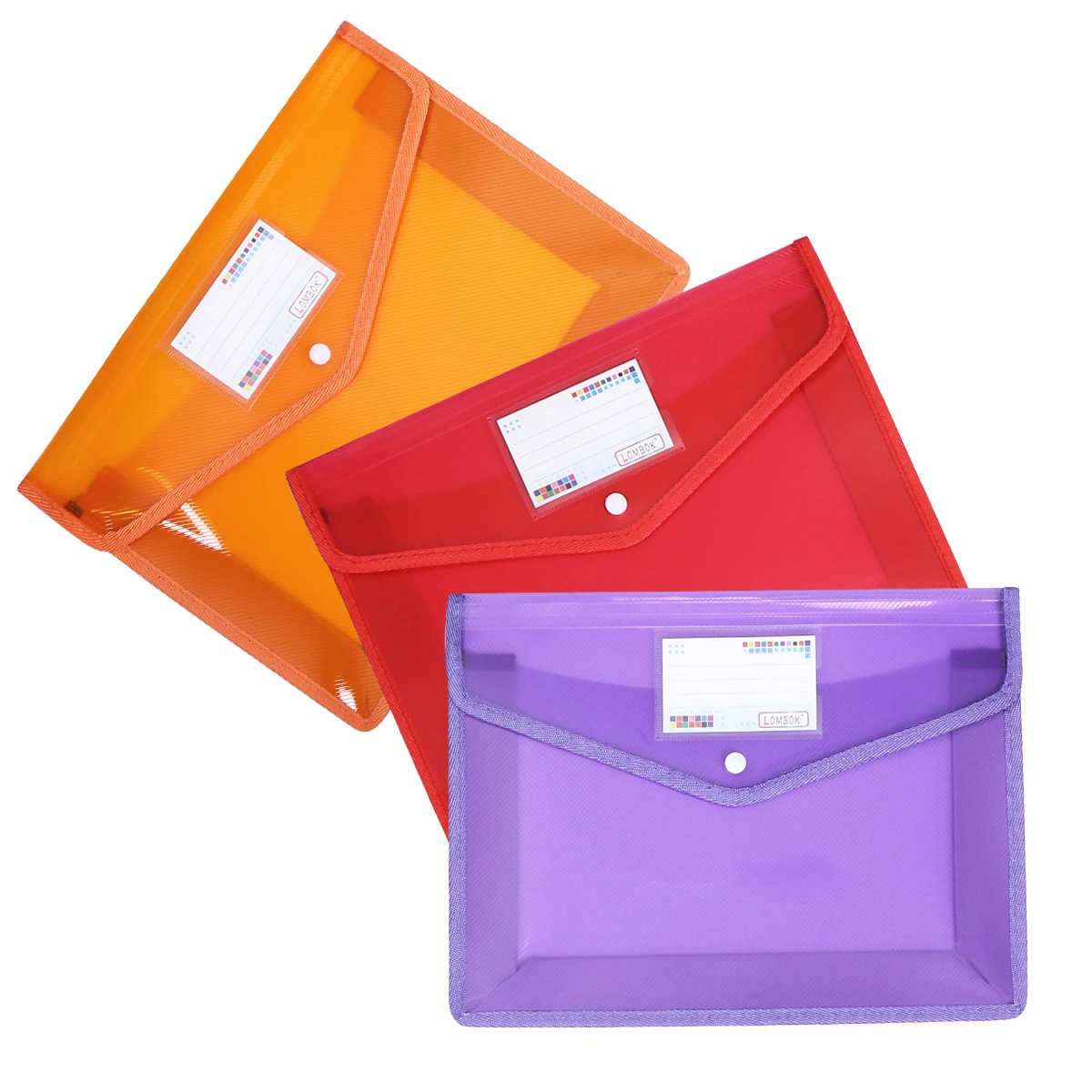 

3 Pcs A4 Waterproof Document Folder PVC Material File ganizer Storage Pouch For Office School Lightweight Portable