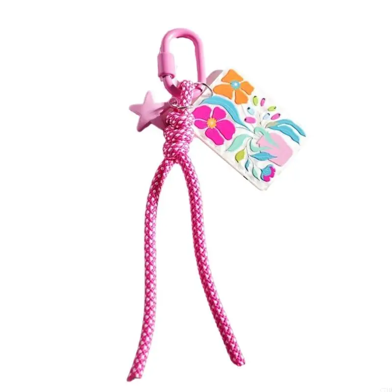  Lightweight Bag Charm Keychain with Embossed Plaque for Daily Carry