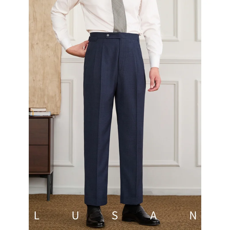

Mr. Lusan Young Small-Style British Mid-High Waist Straight-Leg Pants Naples All-Match Casual Suit Pants Men