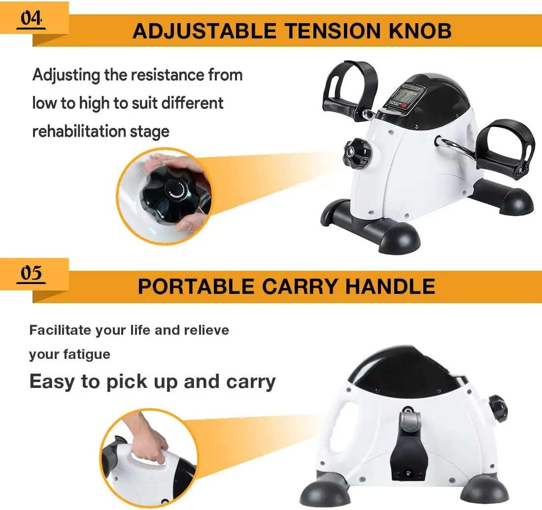 Portable Mini Exercise Bike Under Desk Adjustable Rehabilitation Pedal Exerciser Hand Pedal Cycle Hand Held Exercise Equipment view 4
