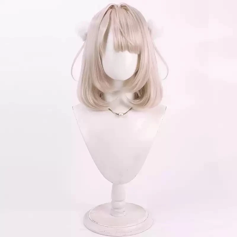 Anime Virtual YouTuber Shigure Ui Cosplay Wig 35cm Short Light Brown Bobo Heat Resistant Synthetic Hair