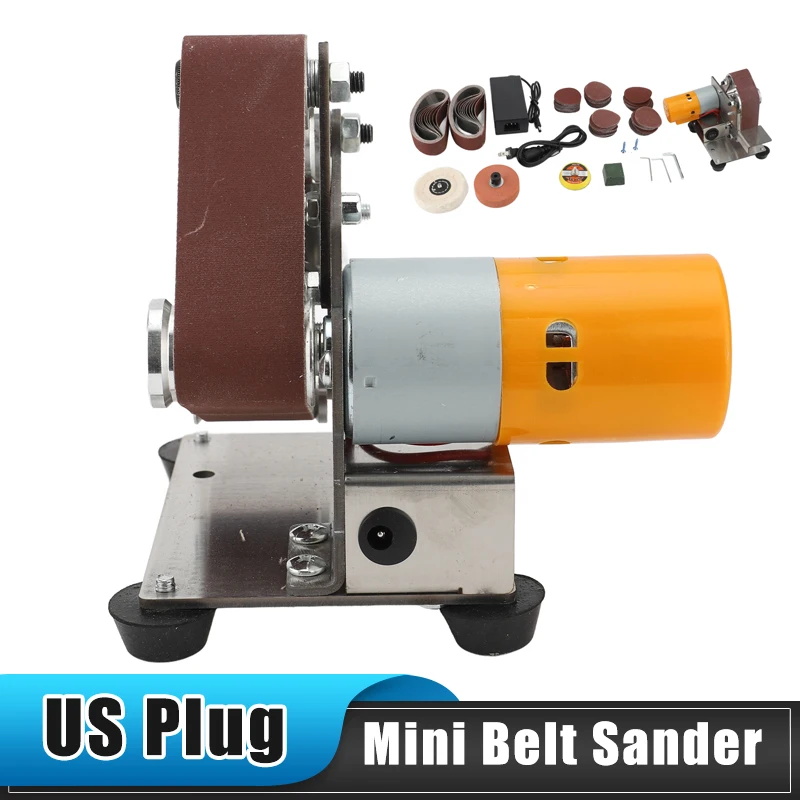 ماكينة صنفرة الحزام الصغيرة ذات المحمل المزدوج بزاوية قابلة للتعديل ماكينة صنفرة الحزام العمودي للمنزل ماكينة صنفرة حزام الطاقة #1