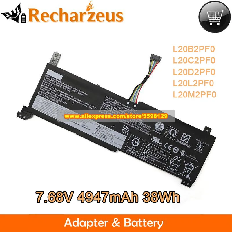 Genuine L20B2PF0 L20C2PF0 Battery L20D2PF0 L20L2PF0 L20M2PF0 7.68V 38Wh for Lenovo V14/V15/V17 G2-ITL 82KA 82NM 82KB 82ME 82NX