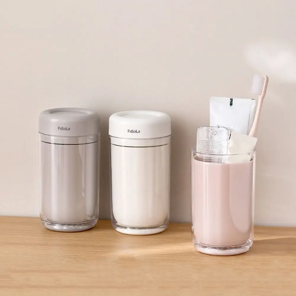 

Portable Plastic Mouthwash Cup Lightweight Drainable Bathroom Storage Cups Comfortable Travel Water Cup for Home