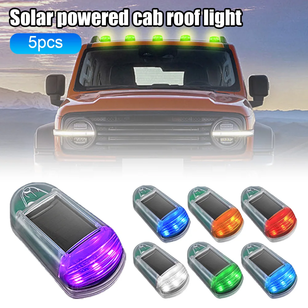 5pcs 2024 Solar Remote Control Roof Colorful Car Lights  Compatible with Dodge Ram 1500 - 5500 And  2003-2018 Pickup Trucks