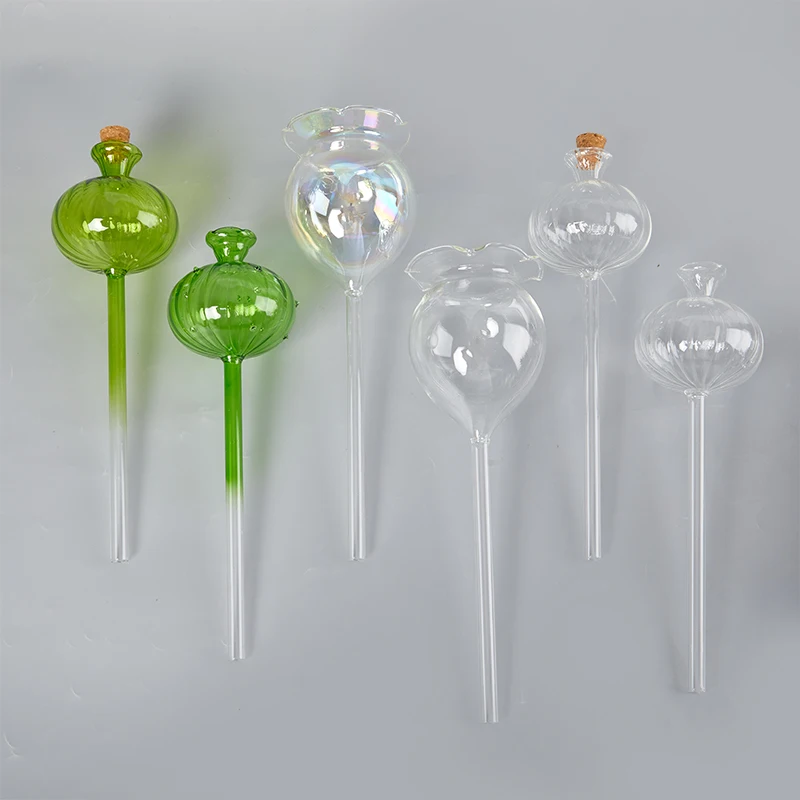 1PC High Borosilicate Glass Crafts Glass Flower Watering Device Cactus-shaped Plant Water Seeper Self Watering Garden Supplies