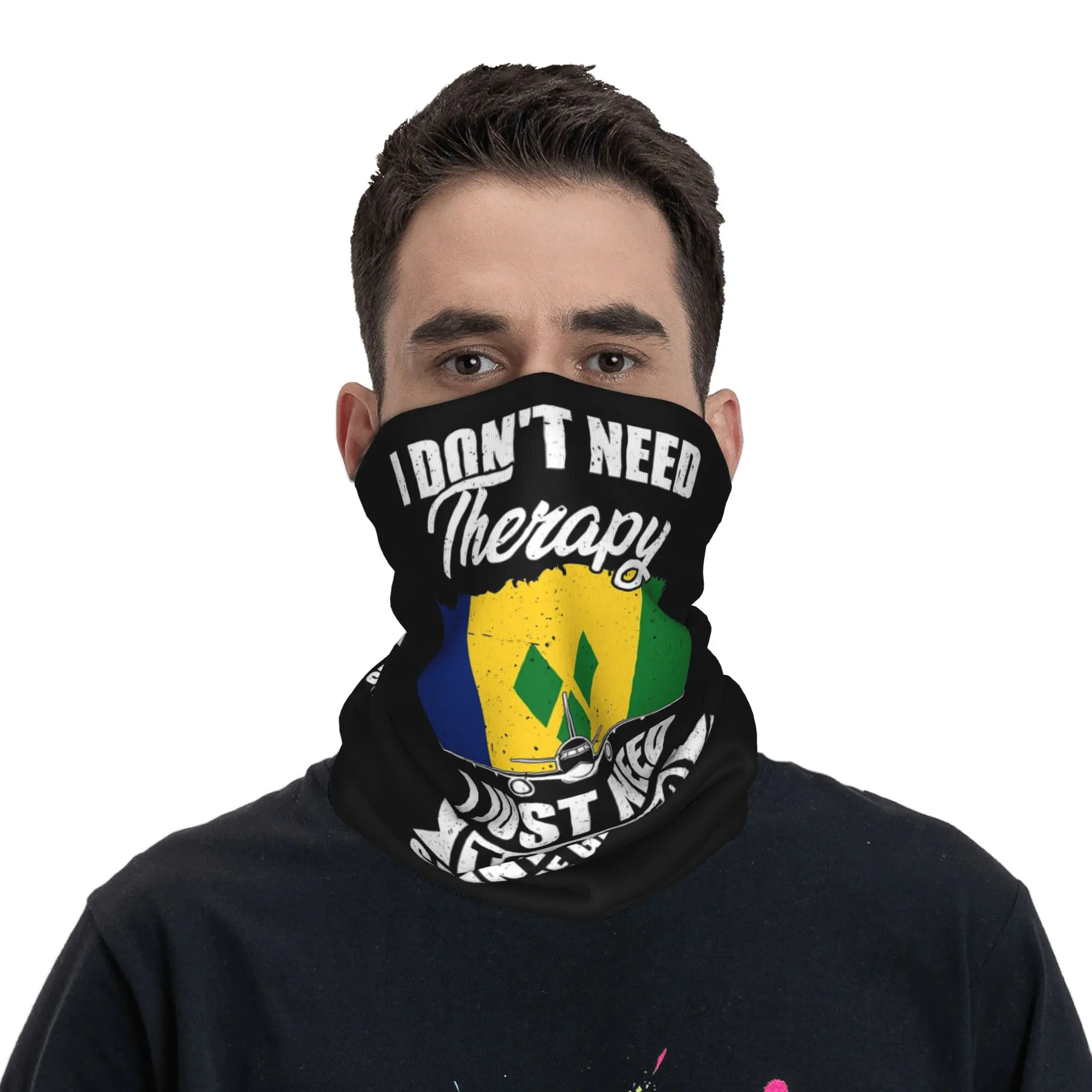 I Don't Need Therapy Saint Vincent and Grenadines Flag Bandana Neck Cover Printed Mask Scarf Balaclava Running Unisex Adult