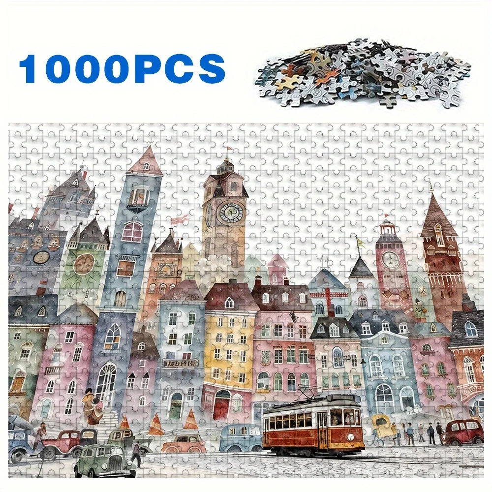 500/1000 قطعة لغز للكبار، لعبة عائلية مريحة عالية الجودة، مثالية لأعياد الميلاد والكريسماس والهالوين والهدايا، أفضل تشوي