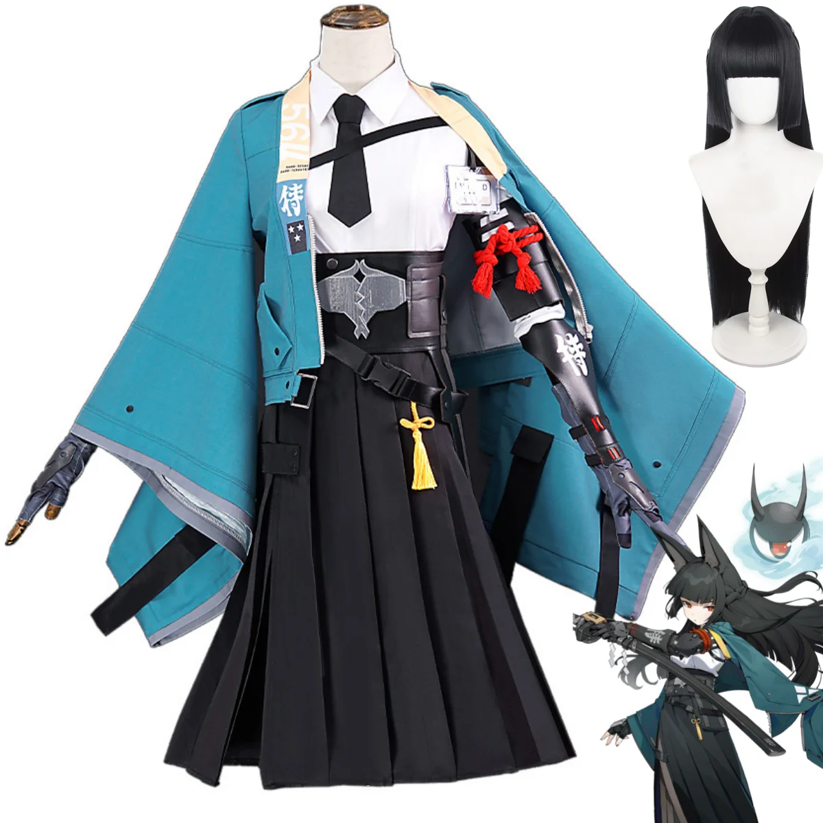 Anime jogo zenless zona zero hoshimi miyabi cosplay traje seção 6 miyabi peruca linda uniforme saia mulher kawaii carnaval terno