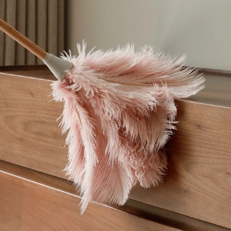 Ostrich Chicken Feather Duster Electrostatic Soft Dust Cleaner Non Shedding Tool for Home Furniture Cobweb Cleaning 먼지떨이