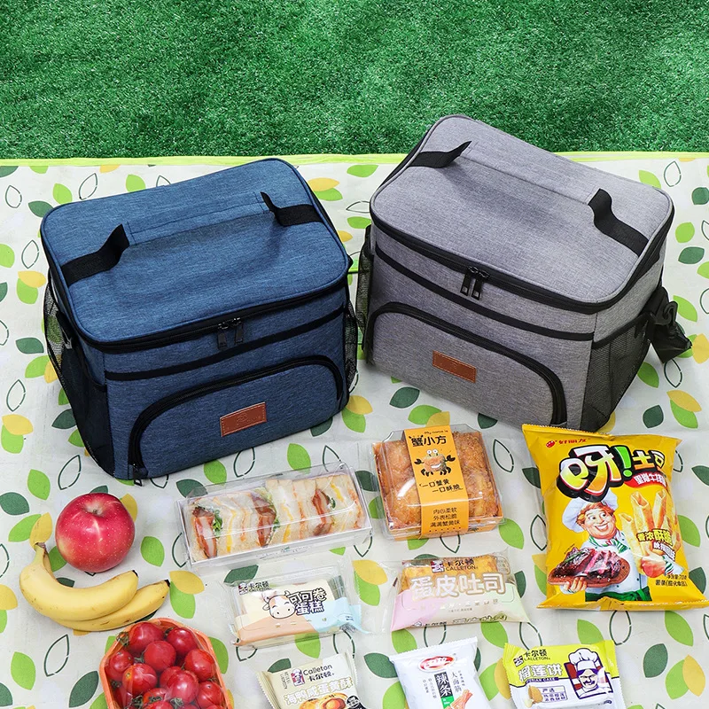 Insulated Lunch Tote Leakproof Thermal Food Delivery Large Capacity Lunch Box Cooler Bag Office Work Picnic Beach Lunch Box Bag