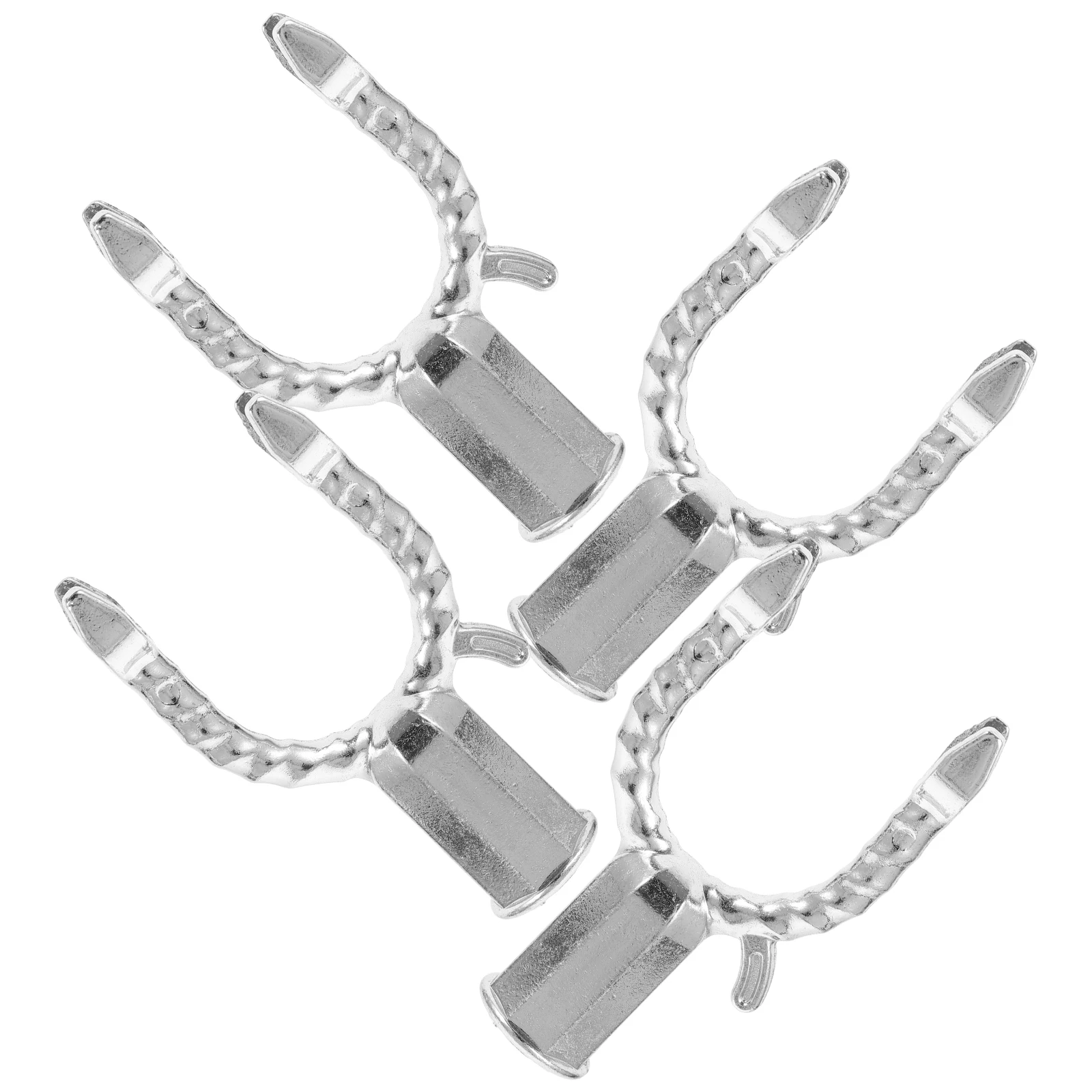 

4pcs Pole Fork Accessories Replacement Rod Parts Aluminum Alloy Sturdy Rust Resistant Rod Heads Balcony Clothes Fork Connectors