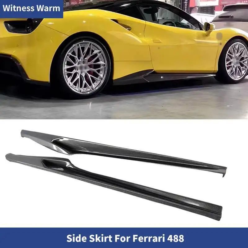 

Боковые юбки автомобиля, удлинители, углеродное волокно для Ferrari 488 2015-2019, боковая юбка, фартук, комплекты губ