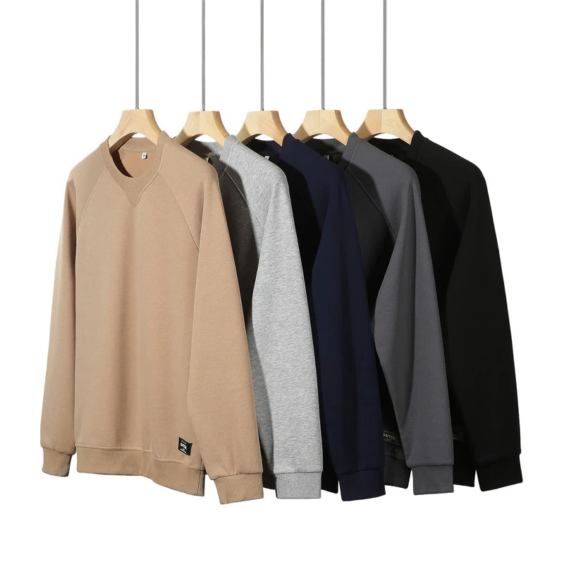 

260G Heavyweight Sweatshirt Men Winter Fall Fashion High Quality Long Sleeve O-neck Patchwork Loose Casual Neutral Pullover Tops