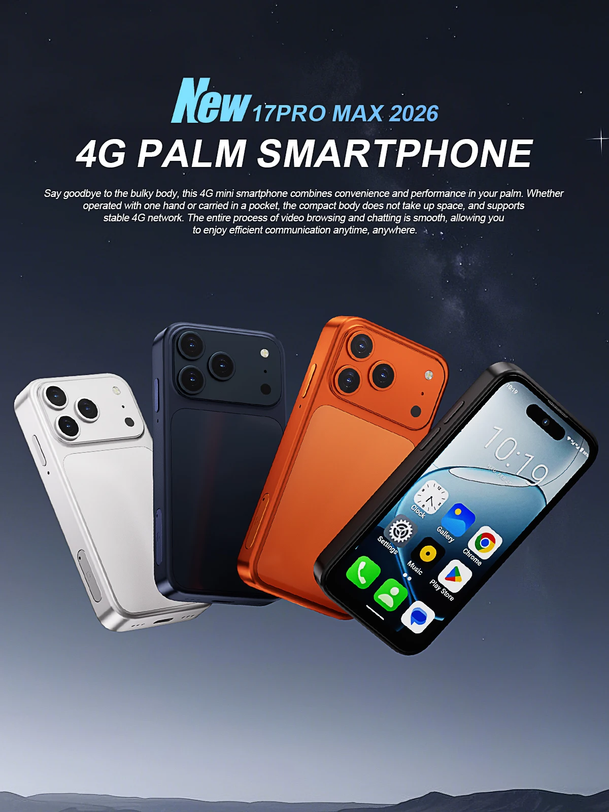 SERVO Mini Pocket Smartphone 4G LTE 4.0" HD Display Android 12 Dual SIM 3GB RAM 64GB ROM Face Unlock WiFi GPS Small Mobile Phone