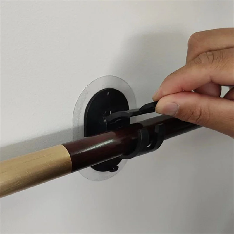 2pcs Curtain Rod Bracket Holder Self Adhesive Wall Mount Fits Curtain Rod Clamp Fixing Device Without Punching Adhesive Bracket