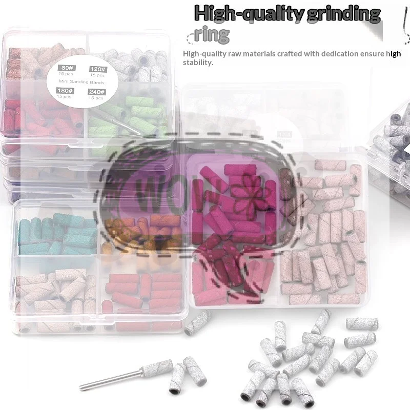 3mm Mini Nail Sanding Ring Bands Kits Electric Machine Nail Drill Bits UV Gel Acrylic Polish Dead Skin Remover For Manicure Tool