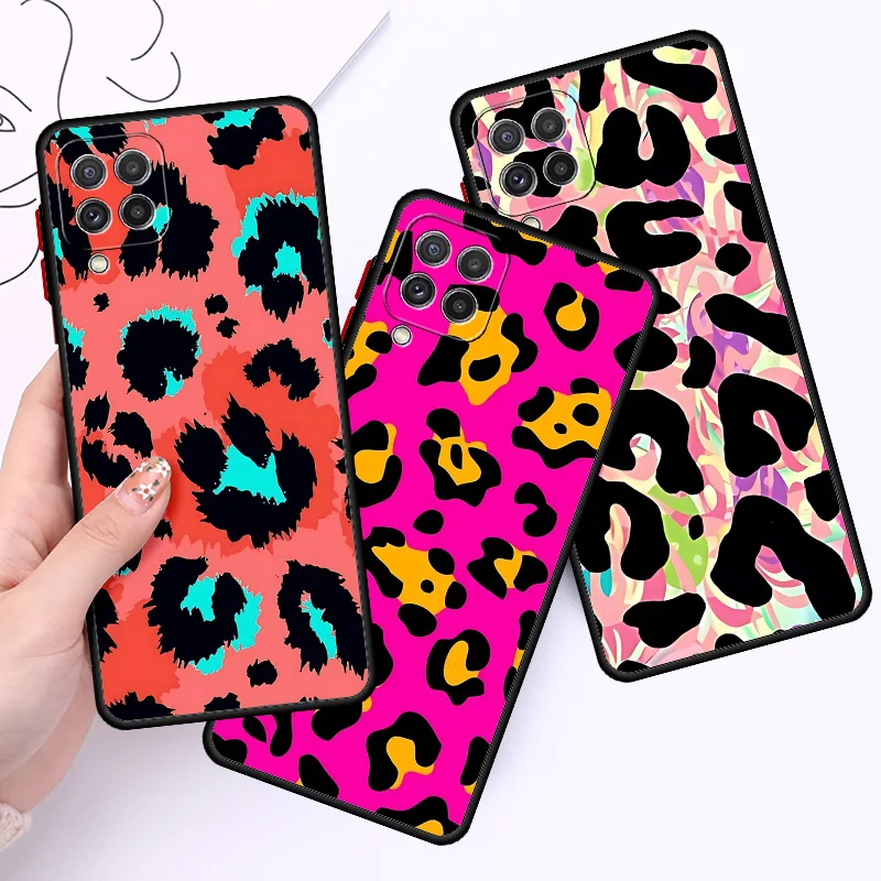 Matte Case for Xiaomi Poco X3 X4 Pro X3NFC F3 X5Pro X4 GT M5 M5s C40 C50 C51 Cool Leopard Print Soft Phone Cover Capa