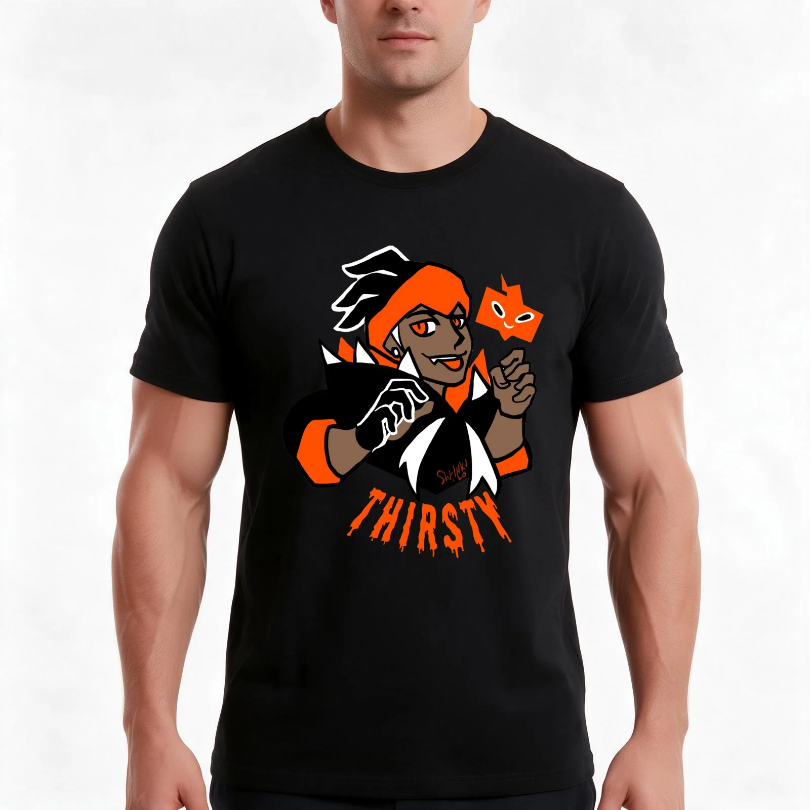 Raihan Thirsty T-Shirt, Summer Casual Cotton Tee, Oversized Streetwear Tops, Vintage Graphic Print, Loose Fit Short Sleeve