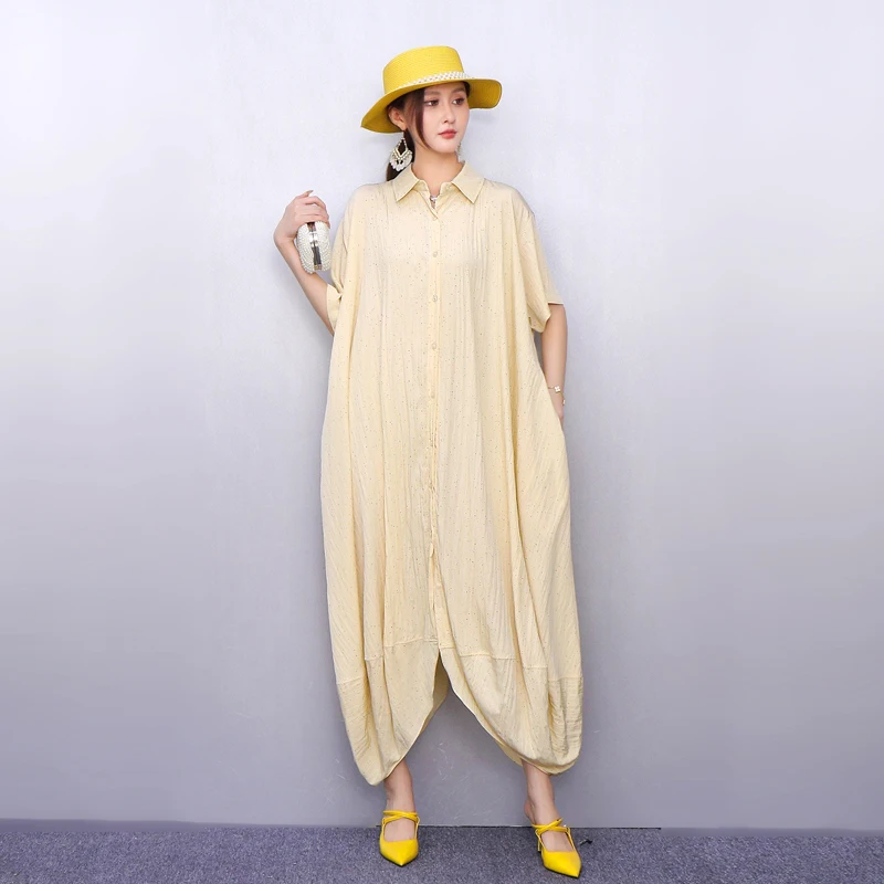 2025 sommer Neue Elegante Frauen Lose Shirts Lange Kleider Weibliche Mode Kurzarm Kleid Großhandel J1202