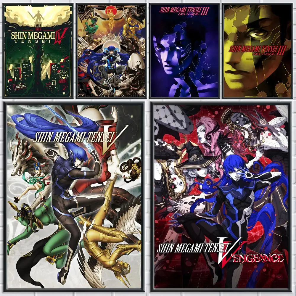 game Shin Megami Tensei Poster Poster HD Self Adhesive Waterproof Art Print Wall Decor for Bedroom Living Room Home Gift