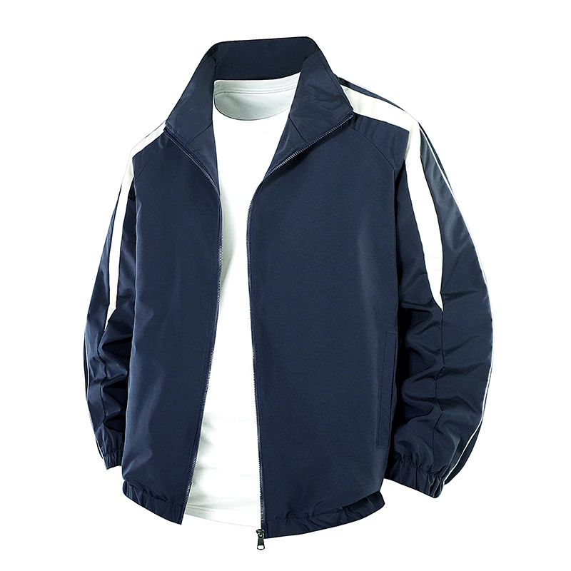

2025 мужская и женская повседневная тонкая куртка с воротником-стойкой, весенне-осенний сезон, цветные блоки, качественный топ для отдыха, длинная застежка-молния