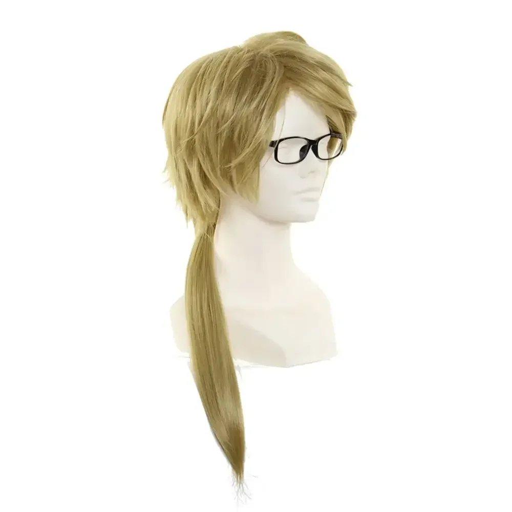 

Bungo Stray Dogs Doppo Kunikida Wig Light Brown Short Straight Heat Resistant Synthetic Hair Cosplay Wigs +Wig Cap (no glassess)