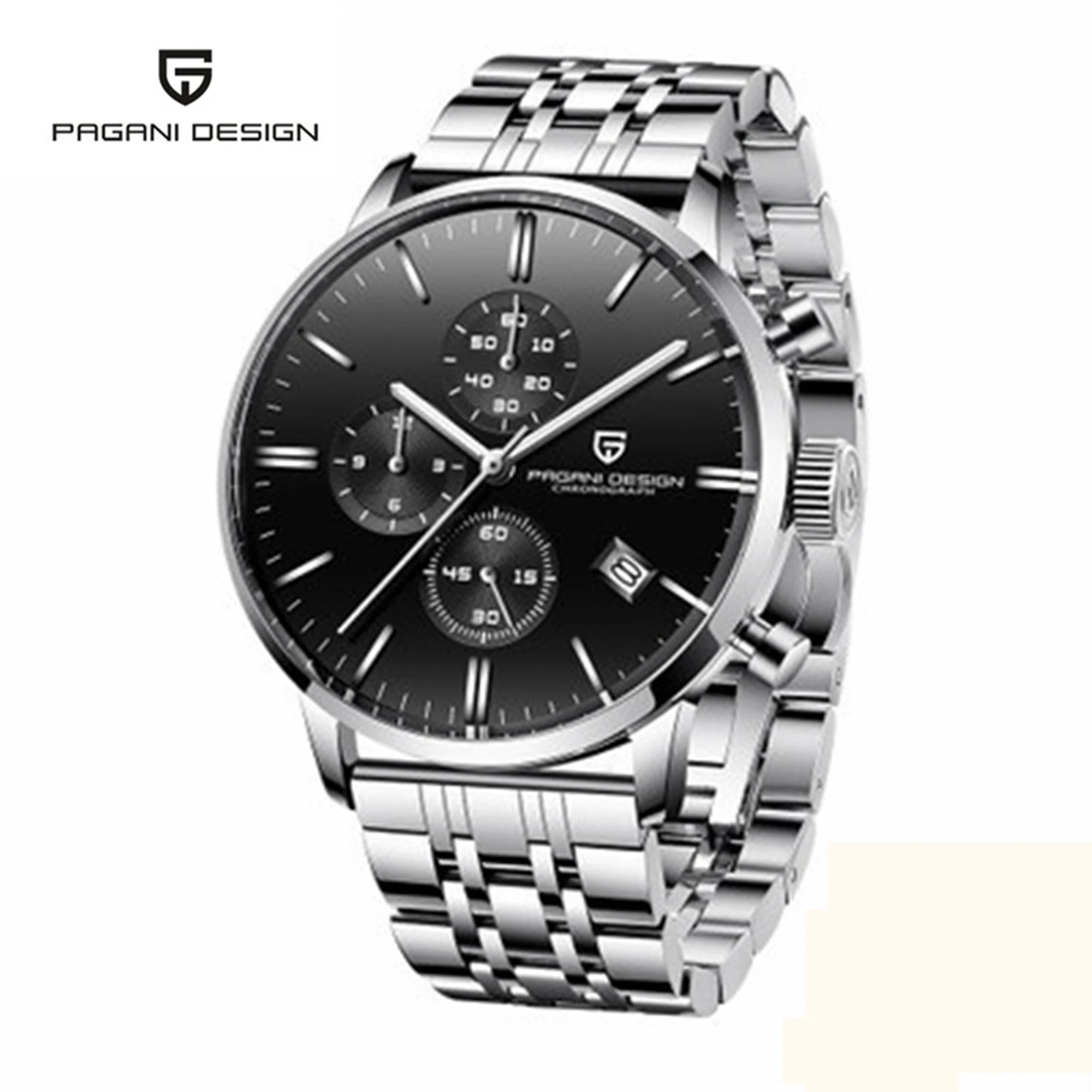 

PAGANI DESIGN Japanese VK67 Movement Men Quartz Wristwatches 316L Stainless Steel 30m Waterproof Chronograph Clock watch for men