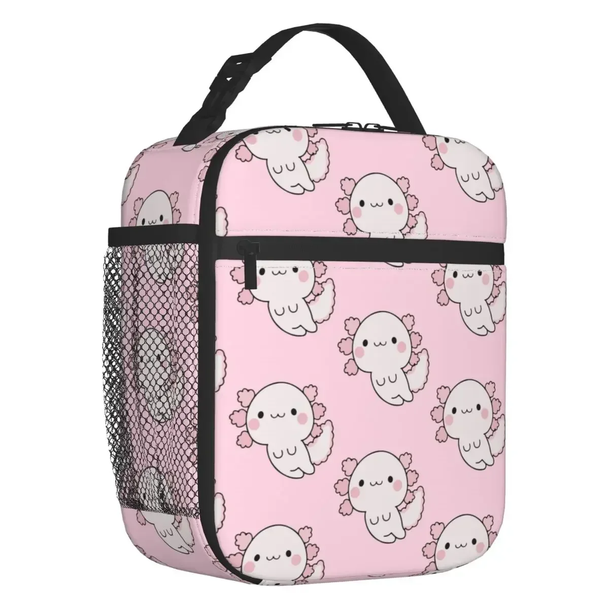 

Cute Axolotl Insulated Lunch Bags for Work School Salamander Animal Resuable Cooler Thermal Lunch Box Women Children