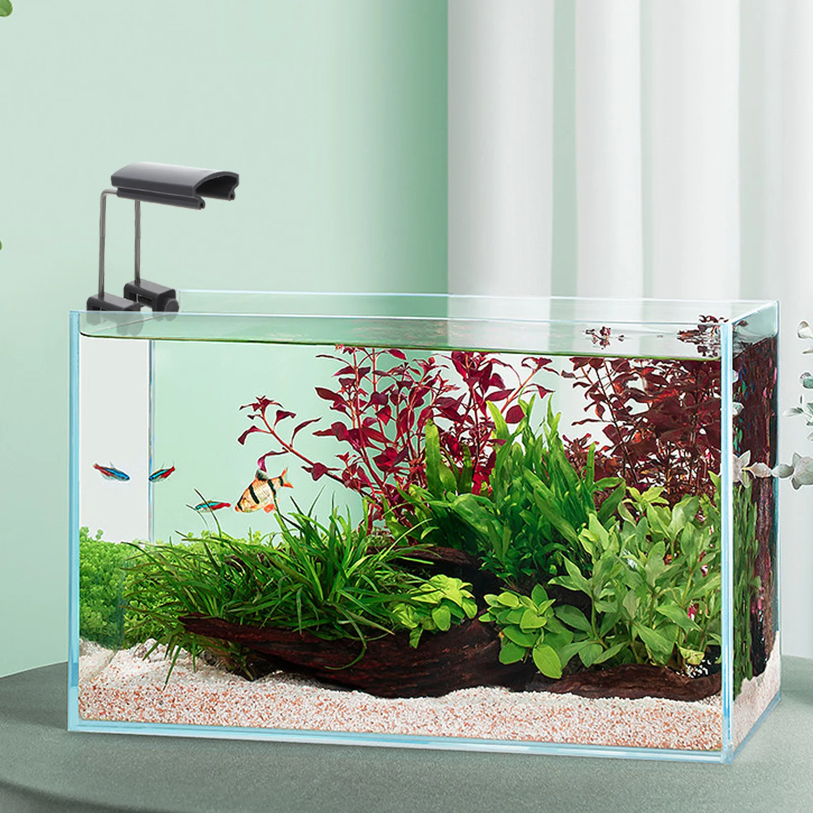 Supporto per luce per piante acquatiche da 2 pezzi Materiale plastico durevole Installazione semplice Nessun danno ai pesci e le piante Accessori per acquari