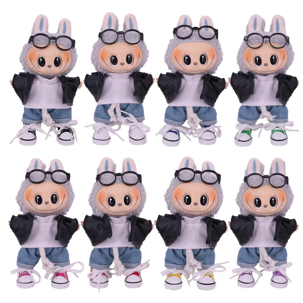 Mini pluszowe akcesoria dla lalek Labubu Shes Plimsolls Fashion Cool Boy Multicolor i strój Labubu trampki różne Kpop pluszowe