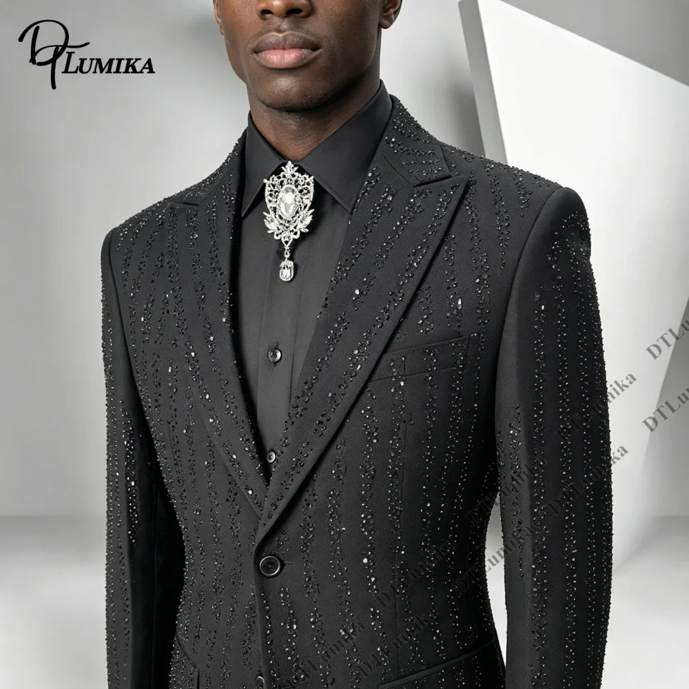 Minimal Glamour 2‑Piece Suit Sleek Evening Jacket Pants Tailored Gentleman Outfit Anniversary Dinner Business Award Ceremonies